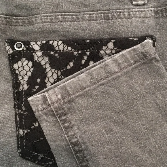 MICHAEL KORS GREY DENIUM LACE POCKET JEWEL JEANS - Picture 5 of 5